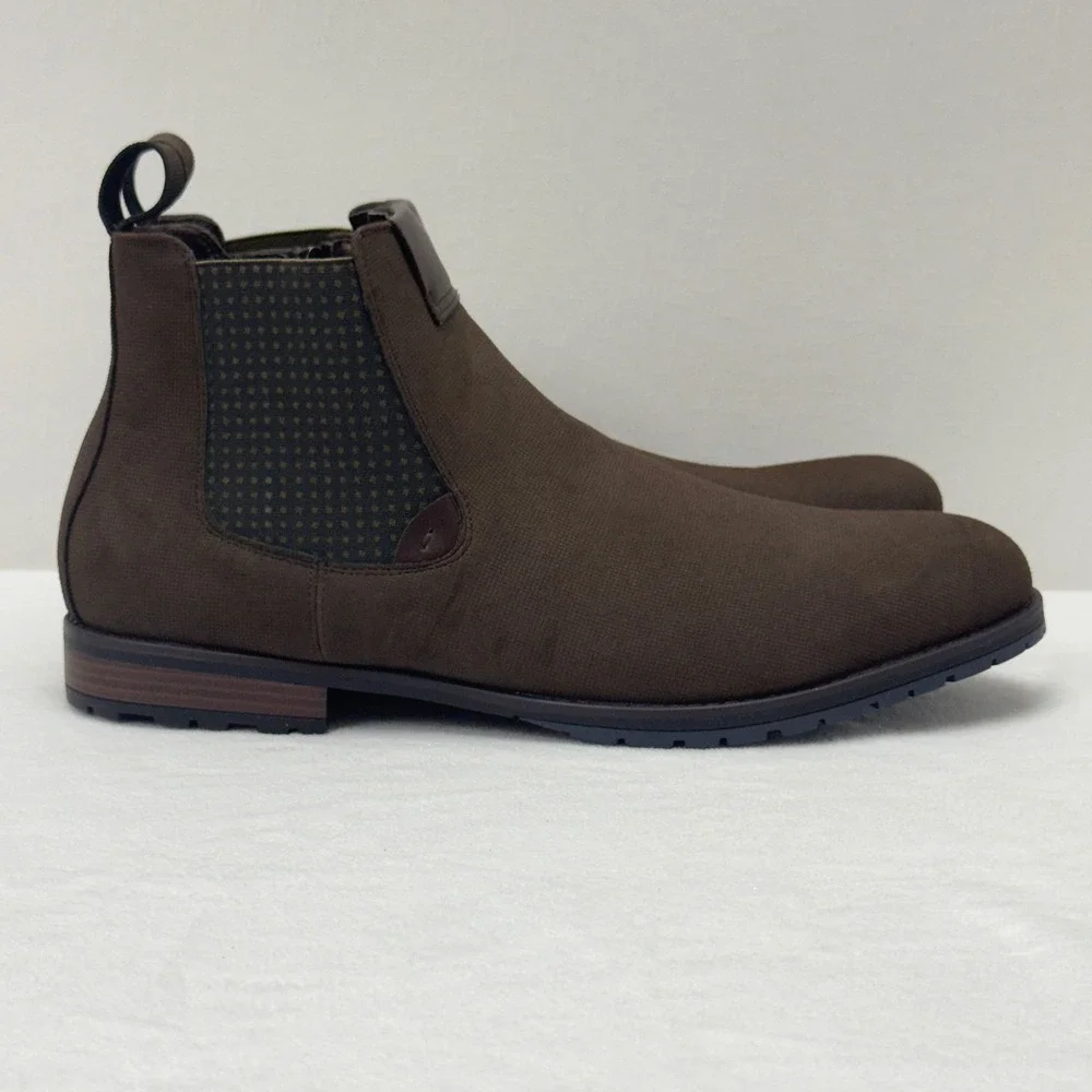 Stacy Adams Oakhurst‎ Chelsea Boots Brown Fabric Side Zipper Mens Size 13M